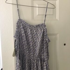 Nordstrom,Hinge, Ivory Birch Tiled Floral Dress, Size M